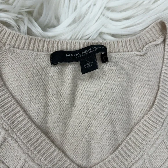 Marc New York Beige V-Neck Sweater Vest - Picture 5 of 6
